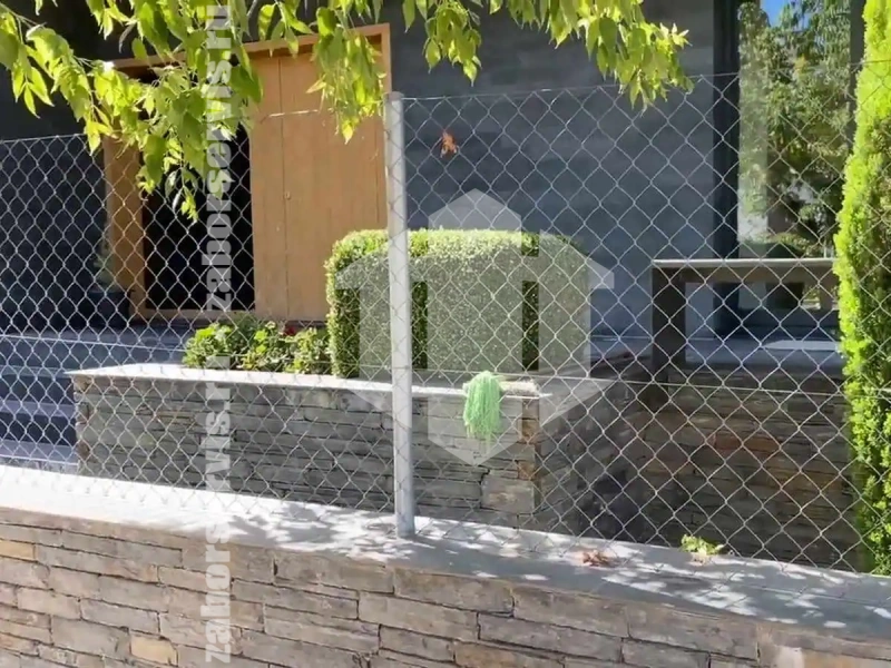 Забор из сетки рабицы на ленточном фундаменте 75 метров