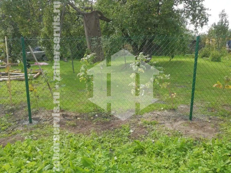 Забор из сетки рабицы с проволокой 44 метра
